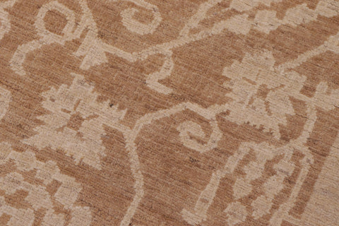 handmade Modern Kafkaz Brown Brown Hand Knotted RECTANGLE 100% WOOL area rug 12' x 18'