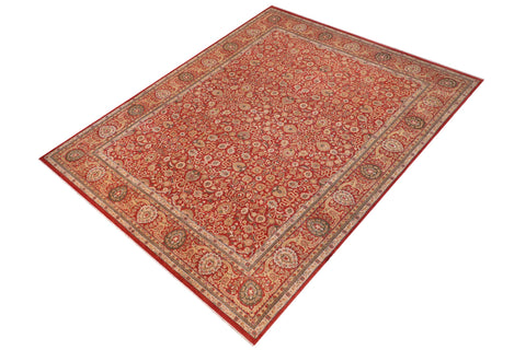 handmade Transitional Design Rust Rust Hand Knotted RECTANGLE 100% WOOL area rug 12x16
