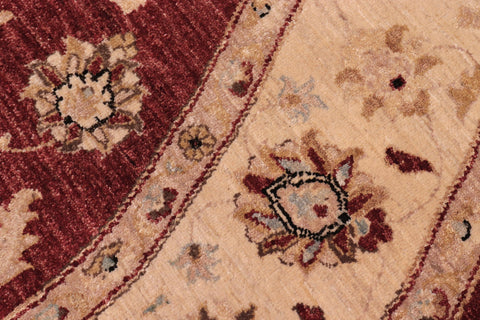 handmade Traditional Kafkaz Red Ivory Hand Knotted ROUND 100% WOOL area rug 8' x 8'