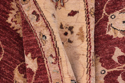 handmade Traditional Kafkaz Red Ivory Hand Knotted ROUND 100% WOOL area rug 8' x 8'