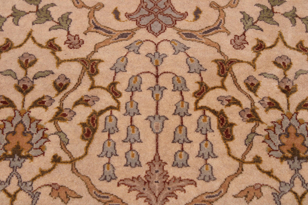 handmade Traditional  Ivory Gold Hand Knotted RECTANGLE 100% WOOL area rug 9' x 12'