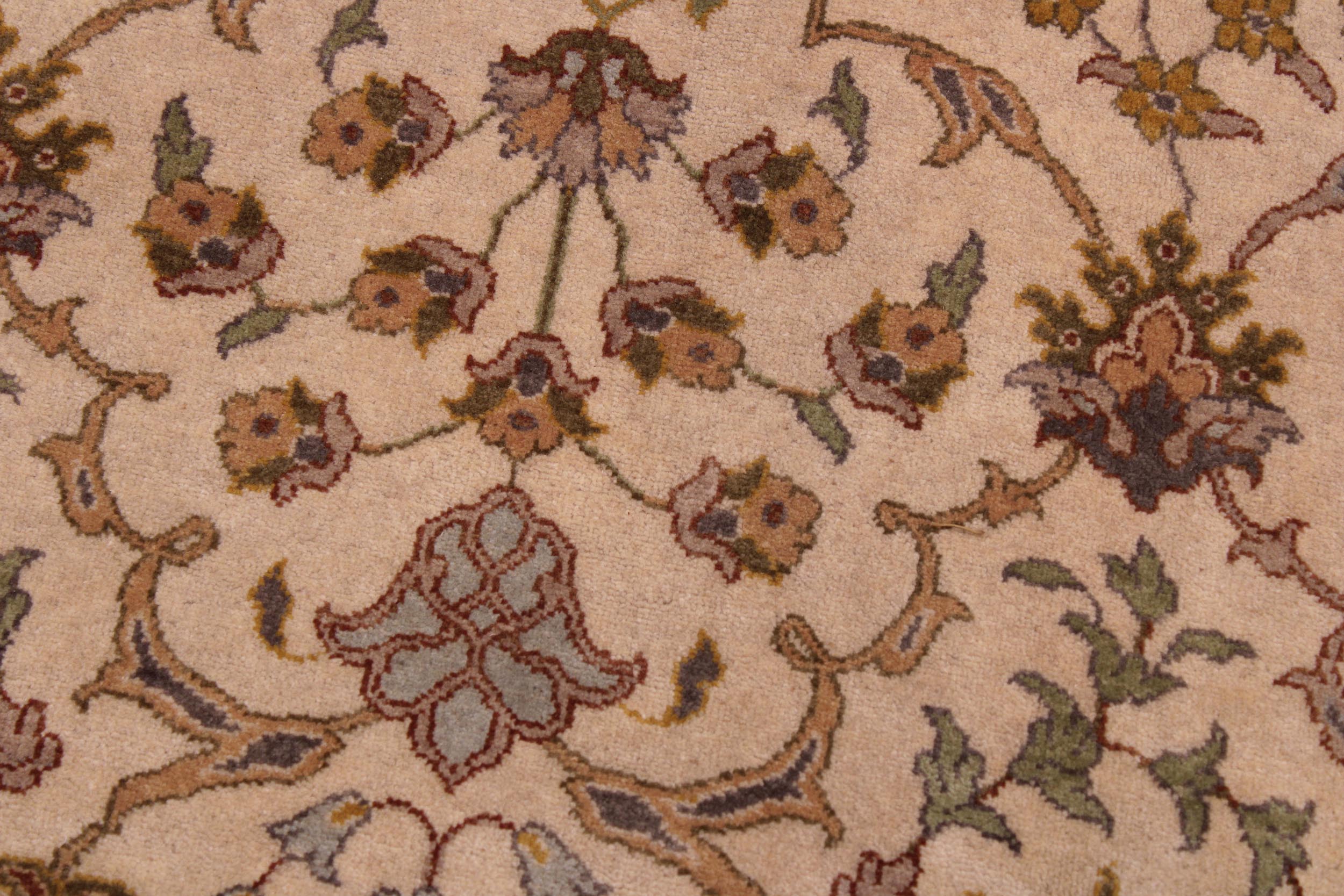 handmade Traditional  Ivory Gold Hand Knotted RECTANGLE 100% WOOL area rug 9' x 12'
