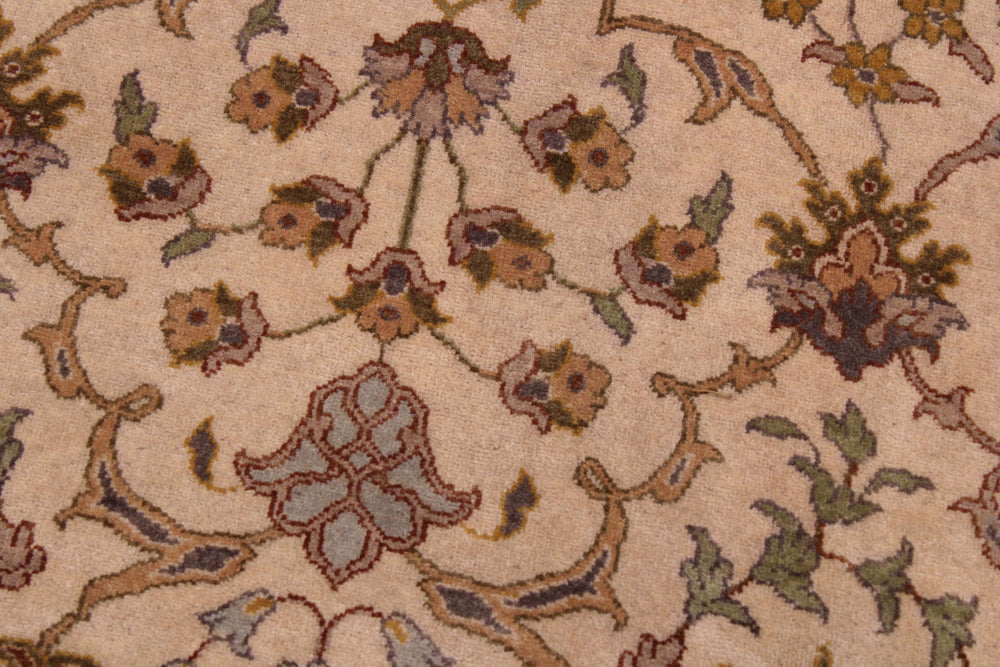 handmade Traditional  Ivory Gold Hand Knotted RECTANGLE 100% WOOL area rug 9' x 12'