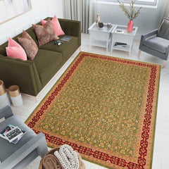 handmade Transitional Kafkaz Green Red Hand Knotted RECTANGLE 100% WOOL area rug 12 x 18