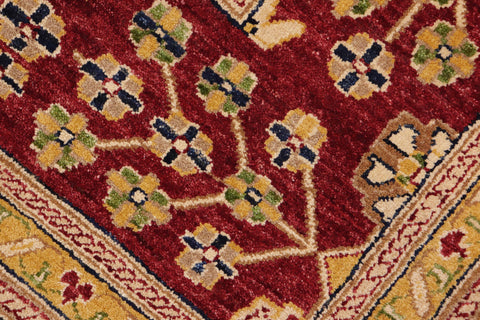 handmade Transitional Kafkaz Green Red Hand Knotted RECTANGLE 100% WOOL area rug 12' x 18'