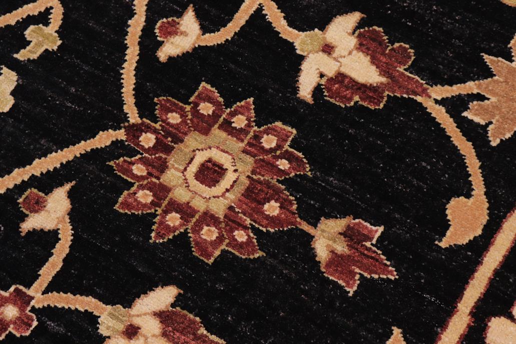 handmade Traditional Kafkaz Black Lt. Green Hand Knotted RECTANGLE 100% WOOL area rug 12 x 18