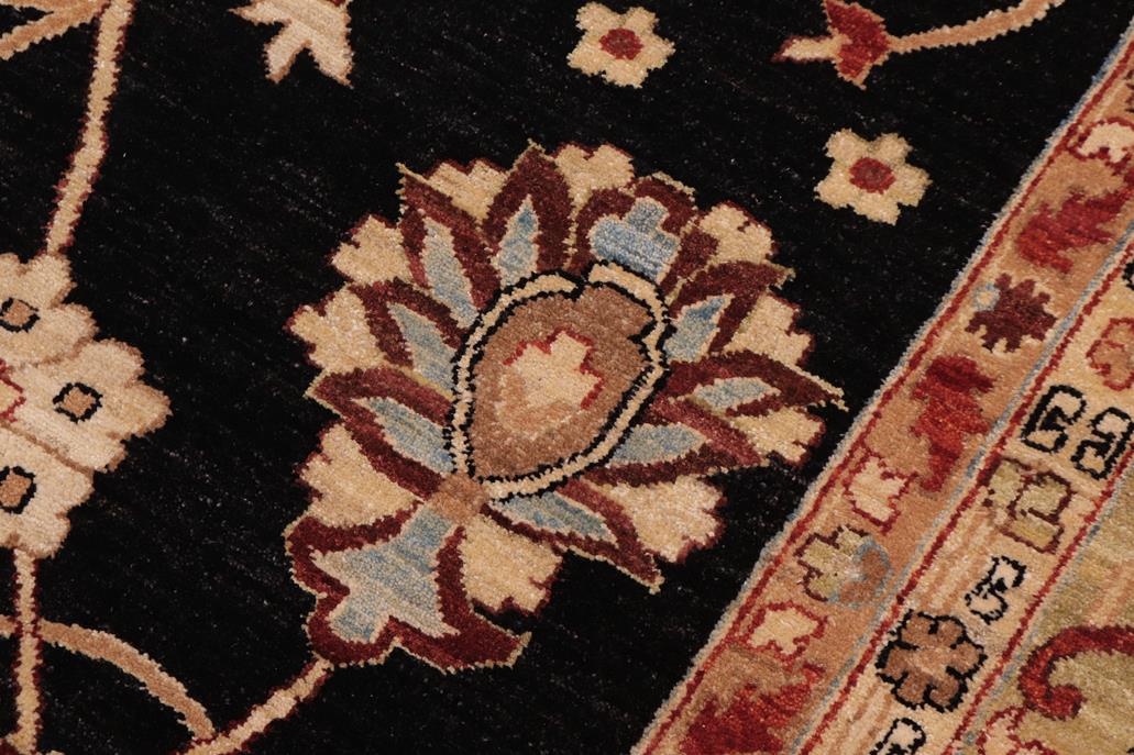 handmade Traditional Kafkaz Black Lt. Green Hand Knotted RECTANGLE 100% WOOL area rug 12 x 18