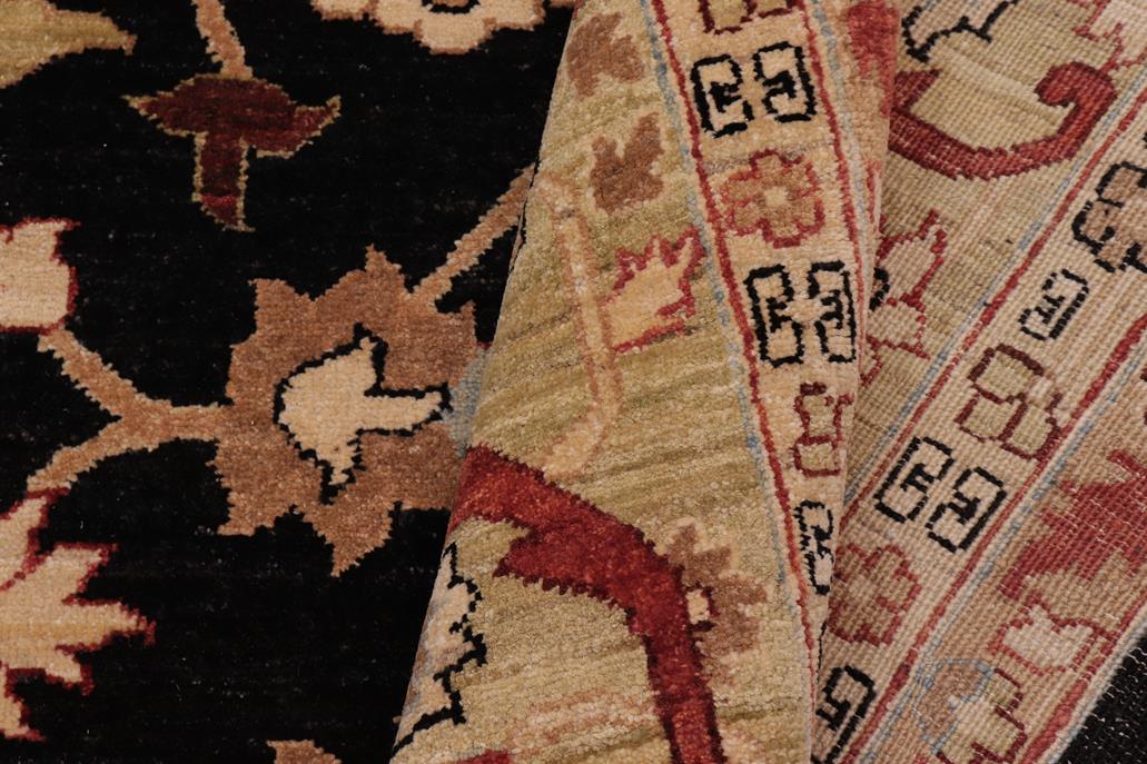 handmade Traditional Kafkaz Black Lt. Green Hand Knotted RECTANGLE 100% WOOL area rug 12 x 18