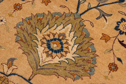 handmade Traditional Kafkaz Tan Aubergine Hand Knotted RECTANGLE 100% WOOL area rug 9x12