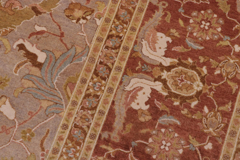 handmade Transitional Shama Taupe Rust Hand Knotted RECTANGLE 100% WOOL area rug 10x13