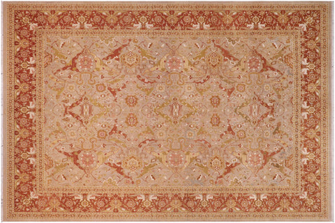 handmade Transitional Shama Taupe Rust Hand Knotted RECTANGLE 100% WOOL area rug 10x13