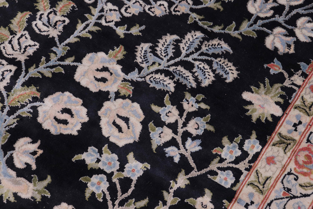 handmade Transitional Kashan Black Rust Hand Knotted RECTANGLE 100% WOOL area rug 12x15