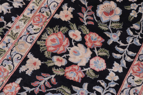 handmade Transitional Kashan Black Rust Hand Knotted RECTANGLE 100% WOOL area rug 12x15