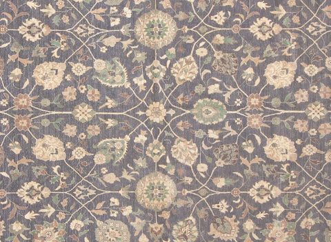 handmade Transitional Kafkaz Gray Ivory Hand Knotted RECTANGLE 100% WOOL area rug 12' x 15'