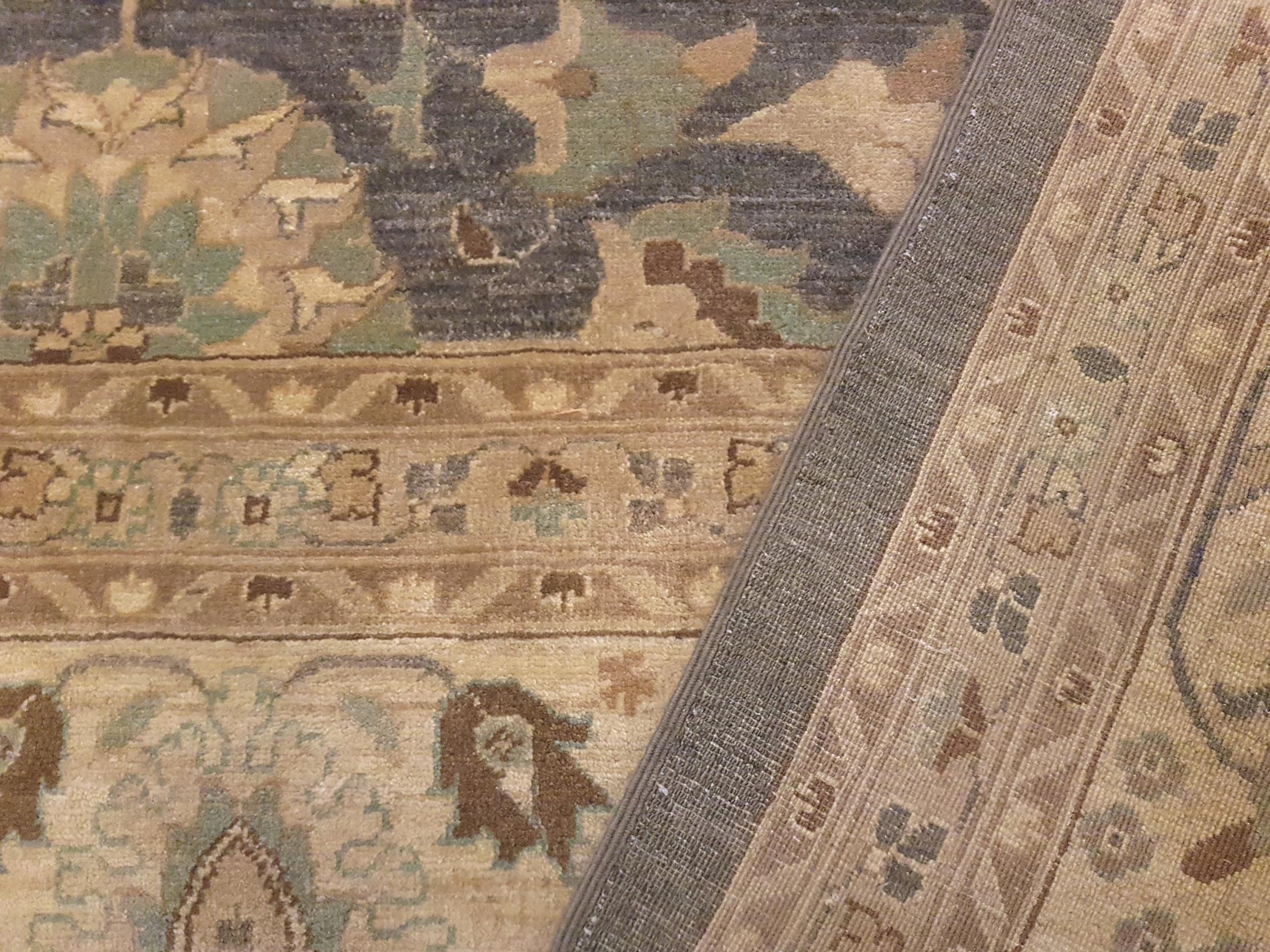 handmade Transitional Kafkaz Gray Ivory Hand Knotted RECTANGLE 100% WOOL area rug 12' x 15'