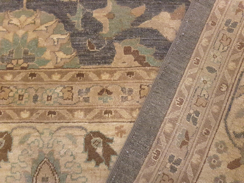 handmade Transitional Kafkaz Gray Ivory Hand Knotted RECTANGLE 100% WOOL area rug 12' x 15'
