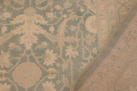 handmade Transitional Kafkaz Green Gray Hand Knotted RECTANGLE 100% WOOL area rug 9x12