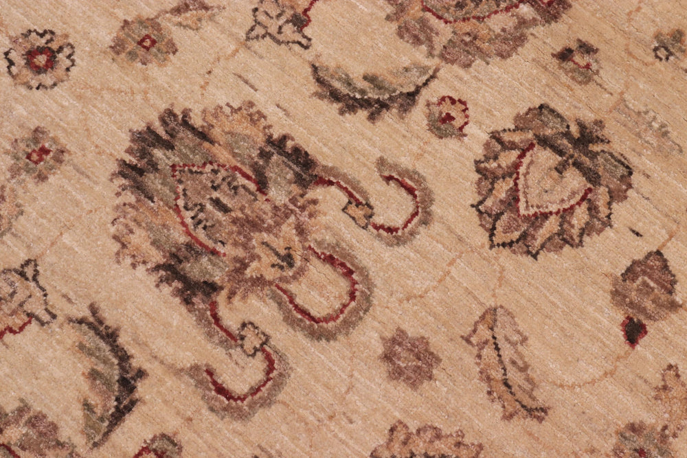 handmade Traditional Kafkaz Beige Rust Hand Knotted ROUND 100% WOOL area rug 6' x 6'