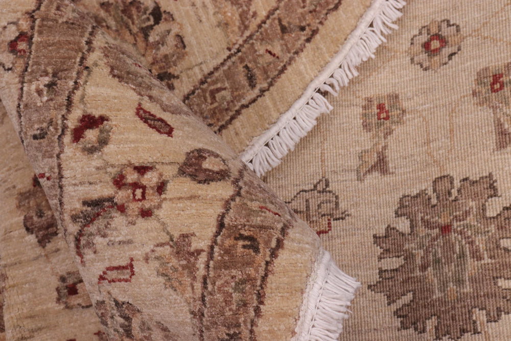 handmade Traditional Kafkaz Beige Rust Hand Knotted ROUND 100% WOOL area rug 6' x 6'