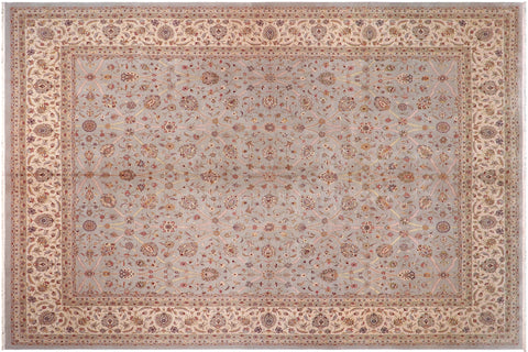 handmade Transitional Jafri Lt. Gray Tan Hand Knotted RECTANGLE 100% WOOL area rug 12x15