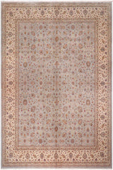 Traditional Jafri Stephani Lt. Gray Tan Hand Knotted Area rugs 12 x 15