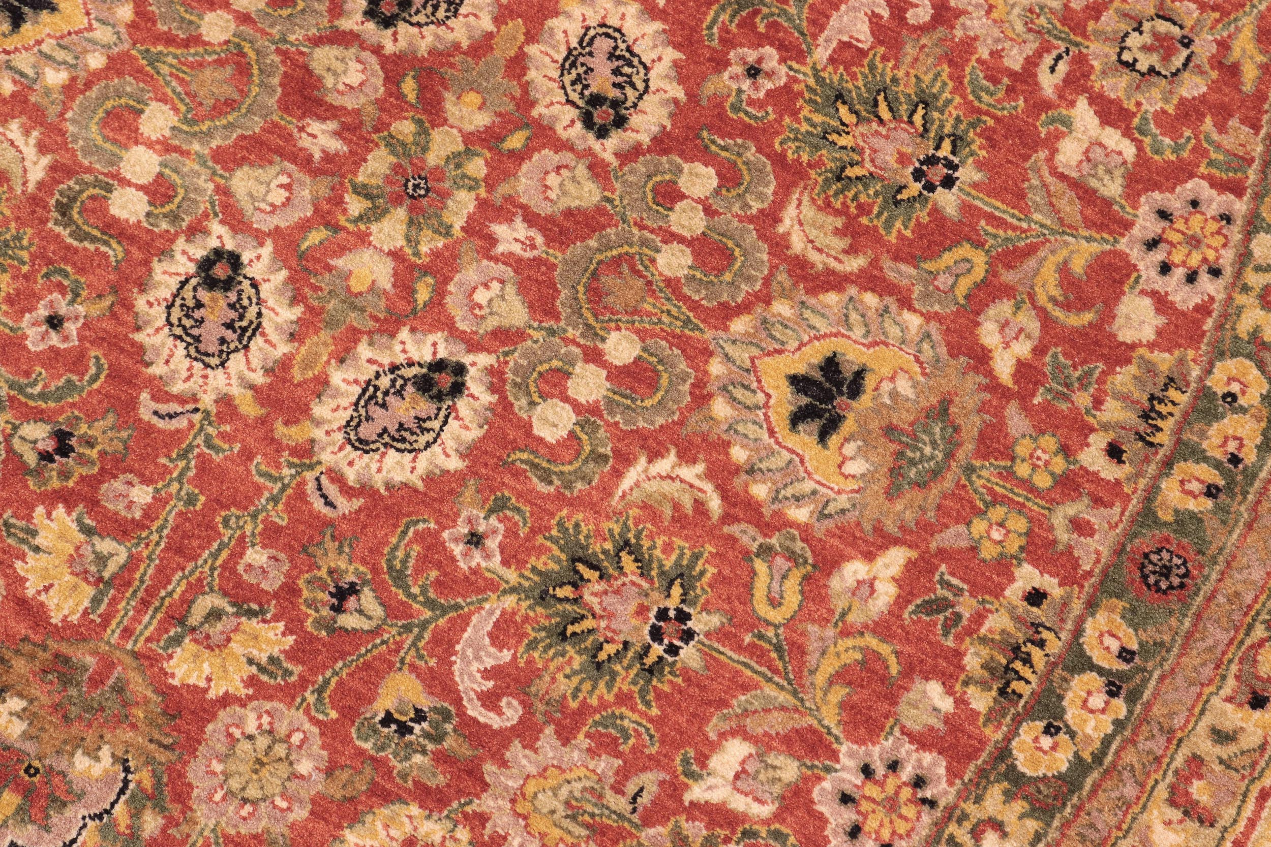 handmade Traditional Round Nauras Rust Beige Hand Knotted ROUND 100% WOOL area rug 7' x 7'