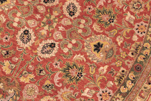handmade Traditional Round Nauras Rust Beige Hand Knotted ROUND 100% WOOL area rug 7' x 7'