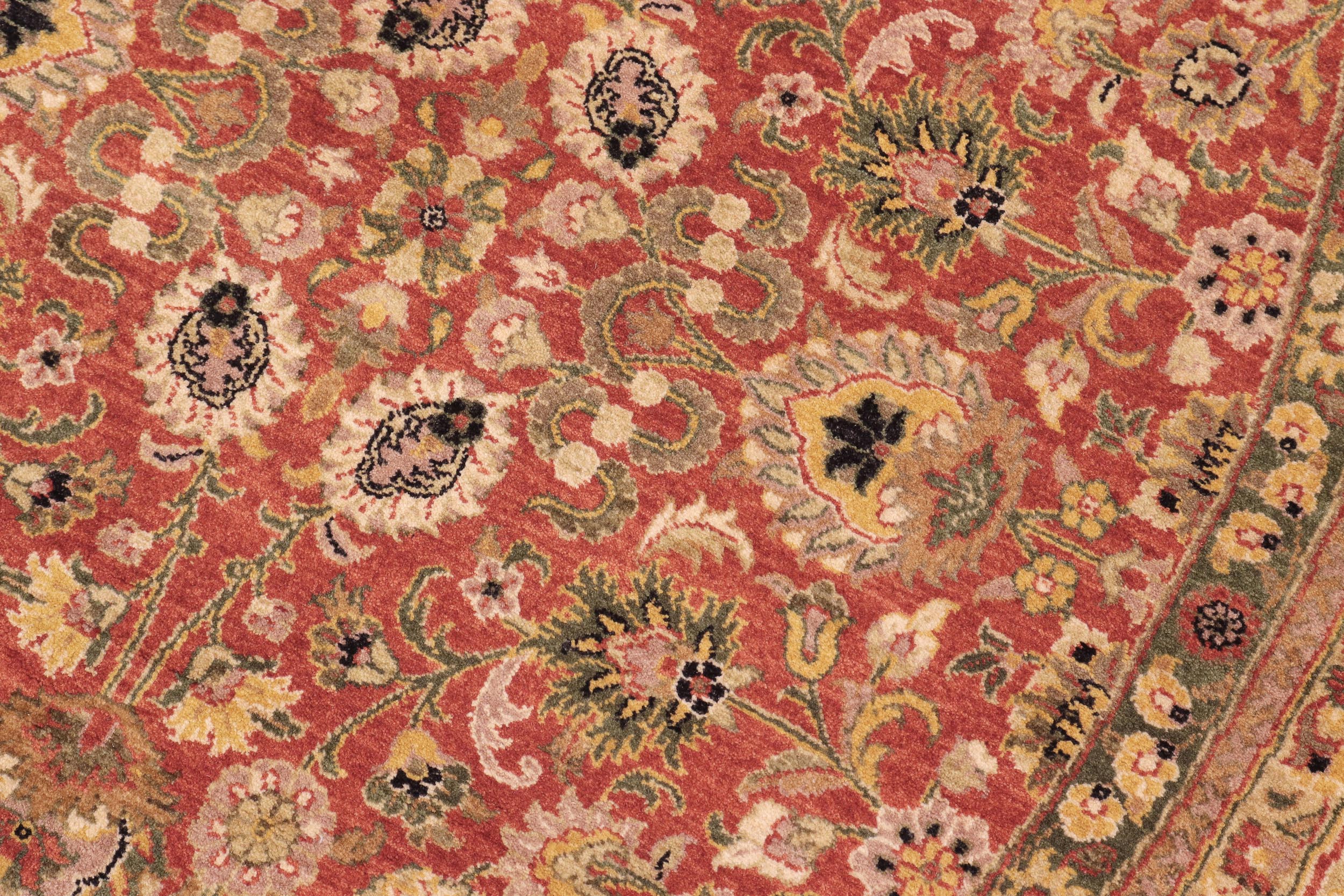 handmade Traditional Round Nauras Rust Beige Hand Knotted ROUND 100% WOOL area rug 7' x 7'