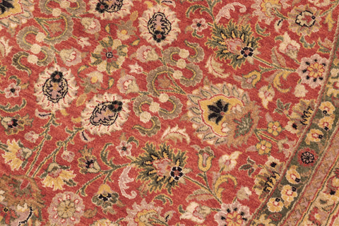 handmade Traditional Round Nauras Rust Beige Hand Knotted ROUND 100% WOOL area rug 7' x 7'