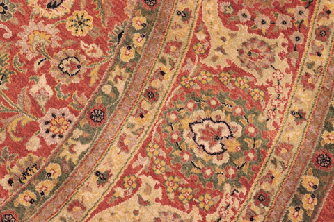 handmade Traditional Round Nauras Rust Beige Hand Knotted ROUND 100% WOOL area rug 7' x 7'