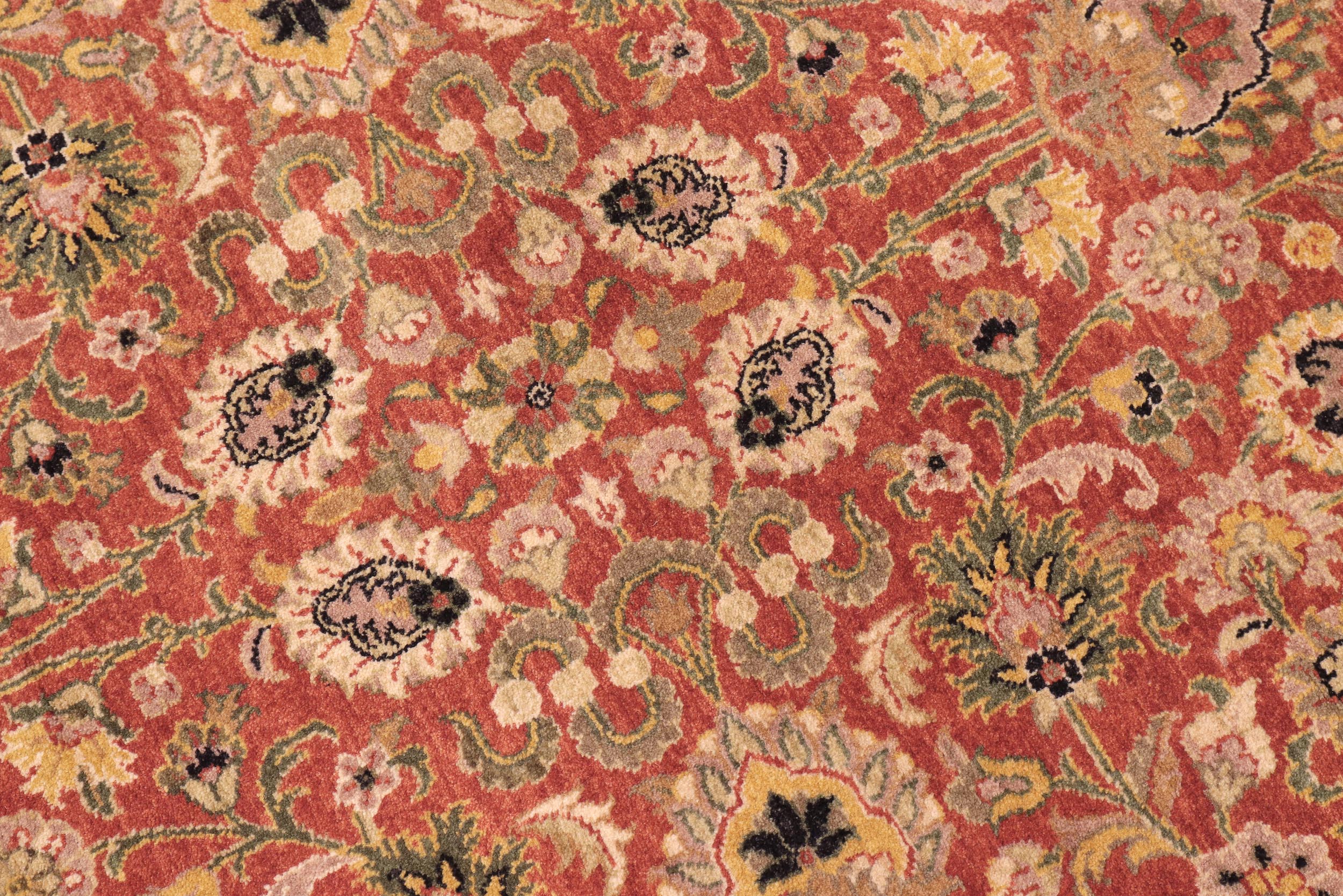 handmade Traditional Round Nauras Rust Beige Hand Knotted ROUND 100% WOOL area rug 7' x 7'
