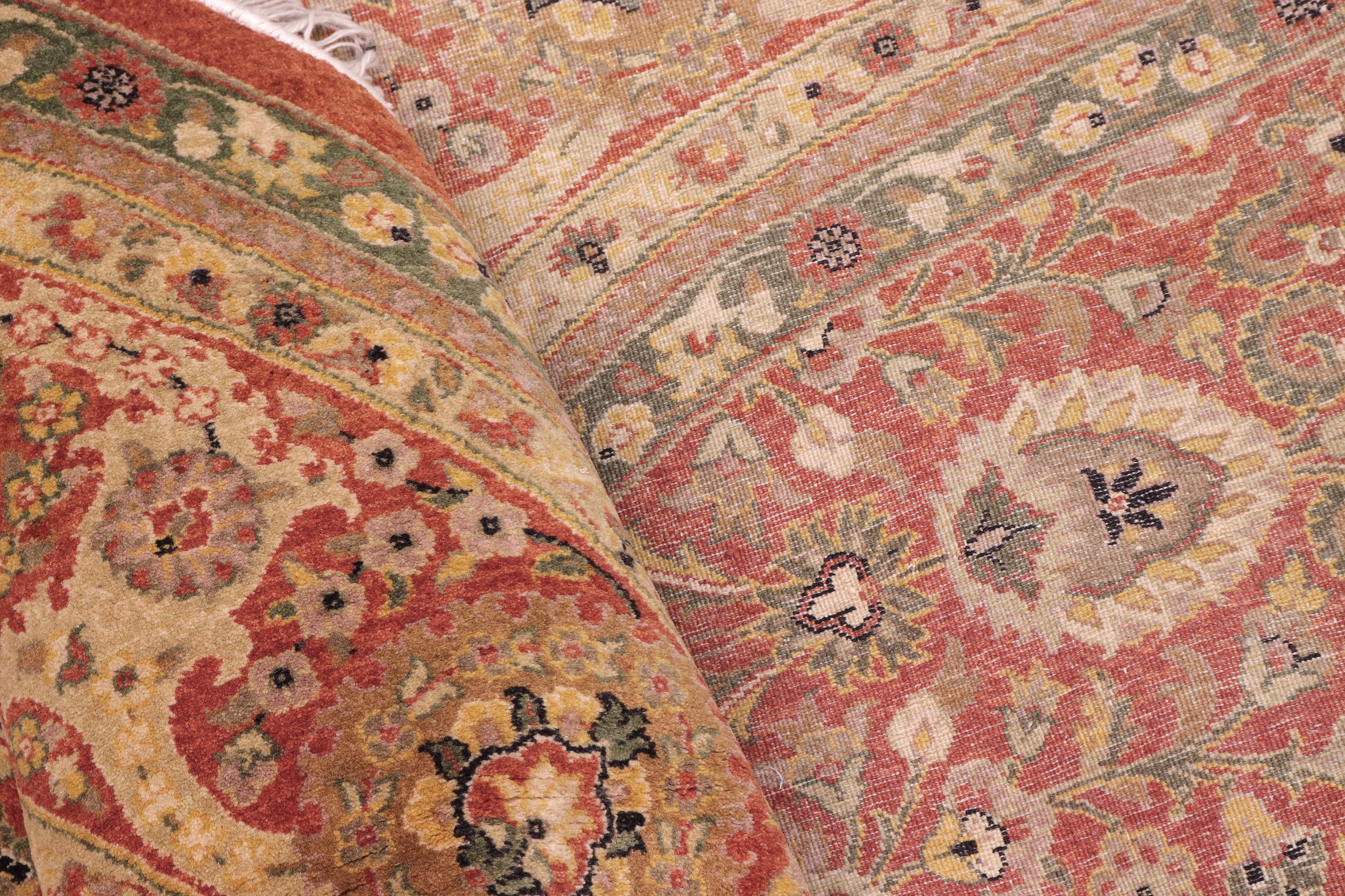 handmade Traditional Round Nauras Rust Beige Hand Knotted ROUND 100% WOOL area rug 7' x 7'