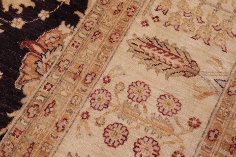 handmade Transitional Kafkaz Aubergine Ivory Hand Knotted RECTANGLE 100% WOOL area rug 12' x 15'