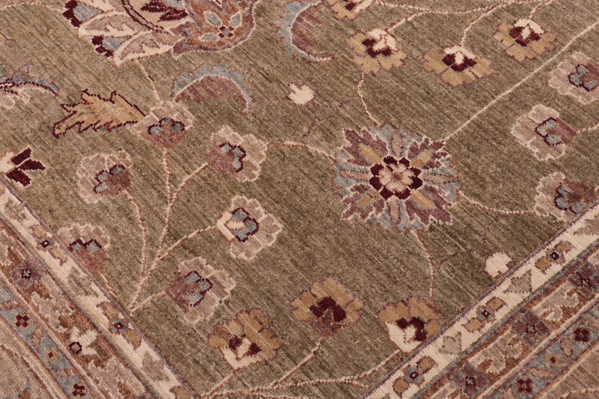 handmade Traditional Kafkaz Lt. Green Tan Hand Knotted RECTANGLE 100% WOOL area rug 12x17