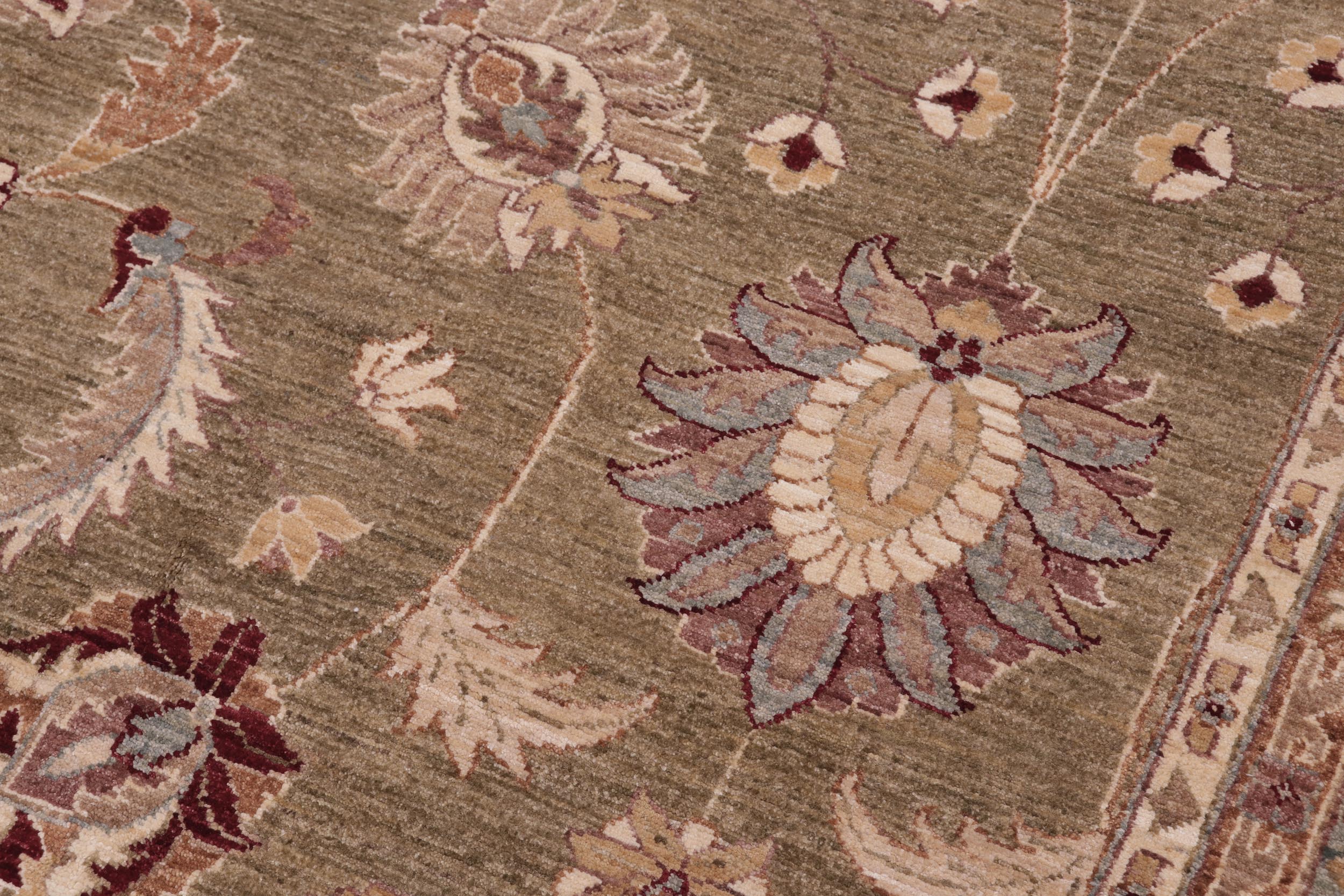 handmade Traditional Kafkaz Lt. Green Tan Hand Knotted RECTANGLE 100% WOOL area rug 12x17