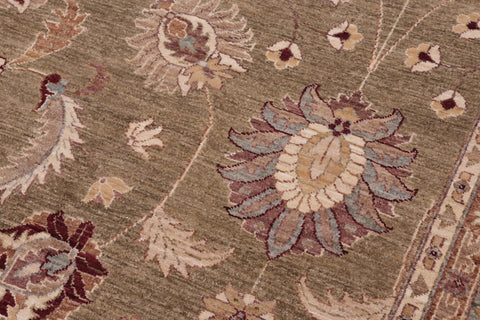 handmade Traditional Kafkaz Lt. Green Tan Hand Knotted RECTANGLE 100% WOOL area rug 12x17