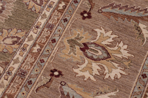 handmade Traditional Kafkaz Lt. Green Tan Hand Knotted RECTANGLE 100% WOOL area rug 12x17