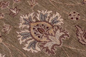 handmade Traditional Kafkaz Lt. Green Tan Hand Knotted RECTANGLE 100% WOOL area rug 12x17