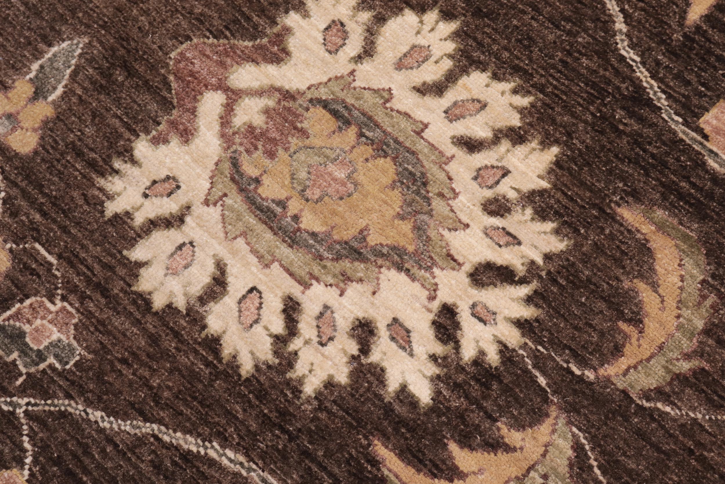 handmade Traditional Kafkaz Brown Lt. Gold Hand Knotted RECTANGLE 100% WOOL area rug 12x17