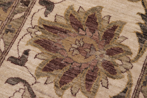 handmade Traditional Kafkaz Brown Lt. Gold Hand Knotted RECTANGLE 100% WOOL area rug 12x17