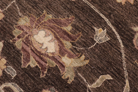 handmade Traditional Kafkaz Brown Lt. Gold Hand Knotted RECTANGLE 100% WOOL area rug 12x17