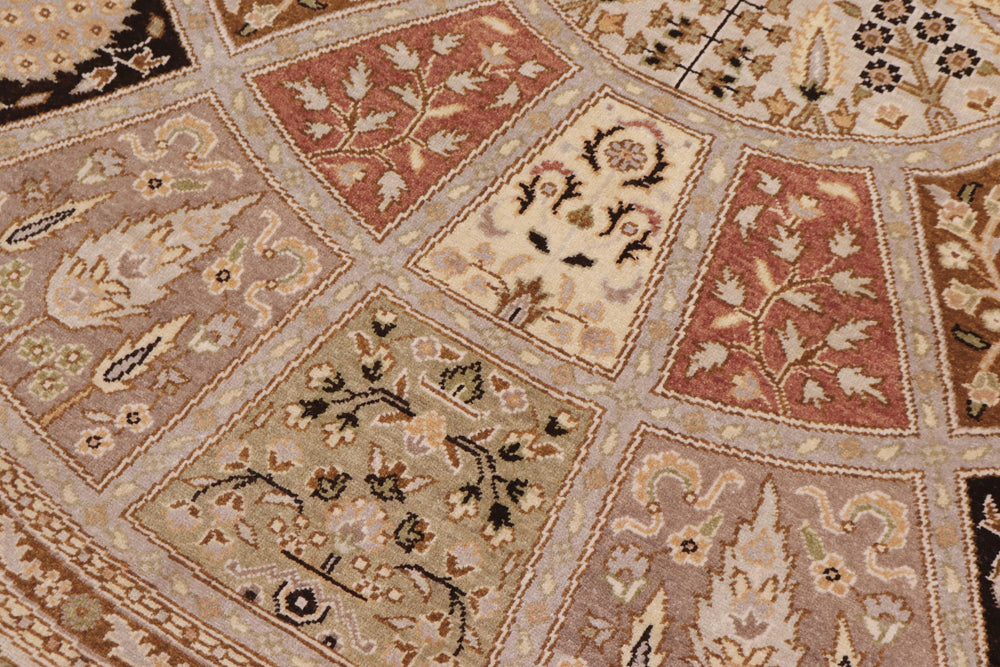 handmade Traditional Round Design Lt. Tan Lt. Tan Hand Knotted ROUND 100% WOOL area rug 6' x 6'