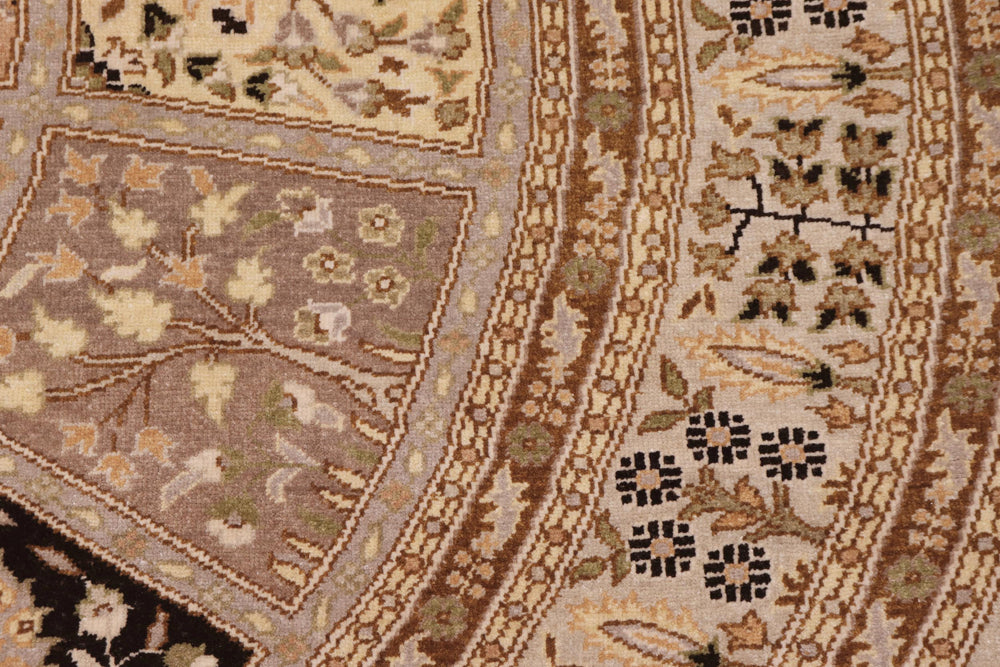 handmade Traditional Round Design Lt. Tan Lt. Tan Hand Knotted ROUND 100% WOOL area rug 6' x 6'