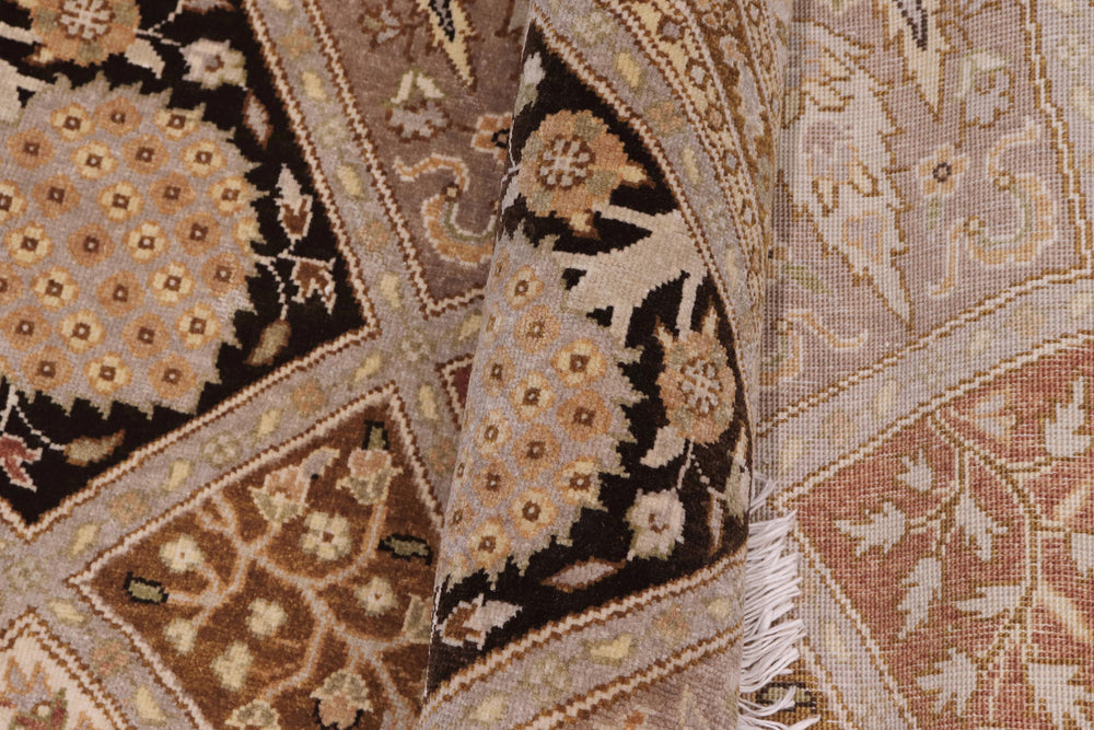 handmade Traditional Round Design Lt. Tan Lt. Tan Hand Knotted ROUND 100% WOOL area rug 6' x 6'