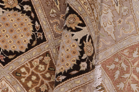 handmade Traditional Round Design Lt. Tan Lt. Tan Hand Knotted ROUND 100% WOOL area rug 6' x 6'