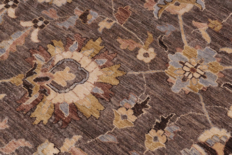 handmade Transitional Kafkaz Gray Lt. Tan Hand Knotted RECTANGLE 100% WOOL area rug 12' x 18'