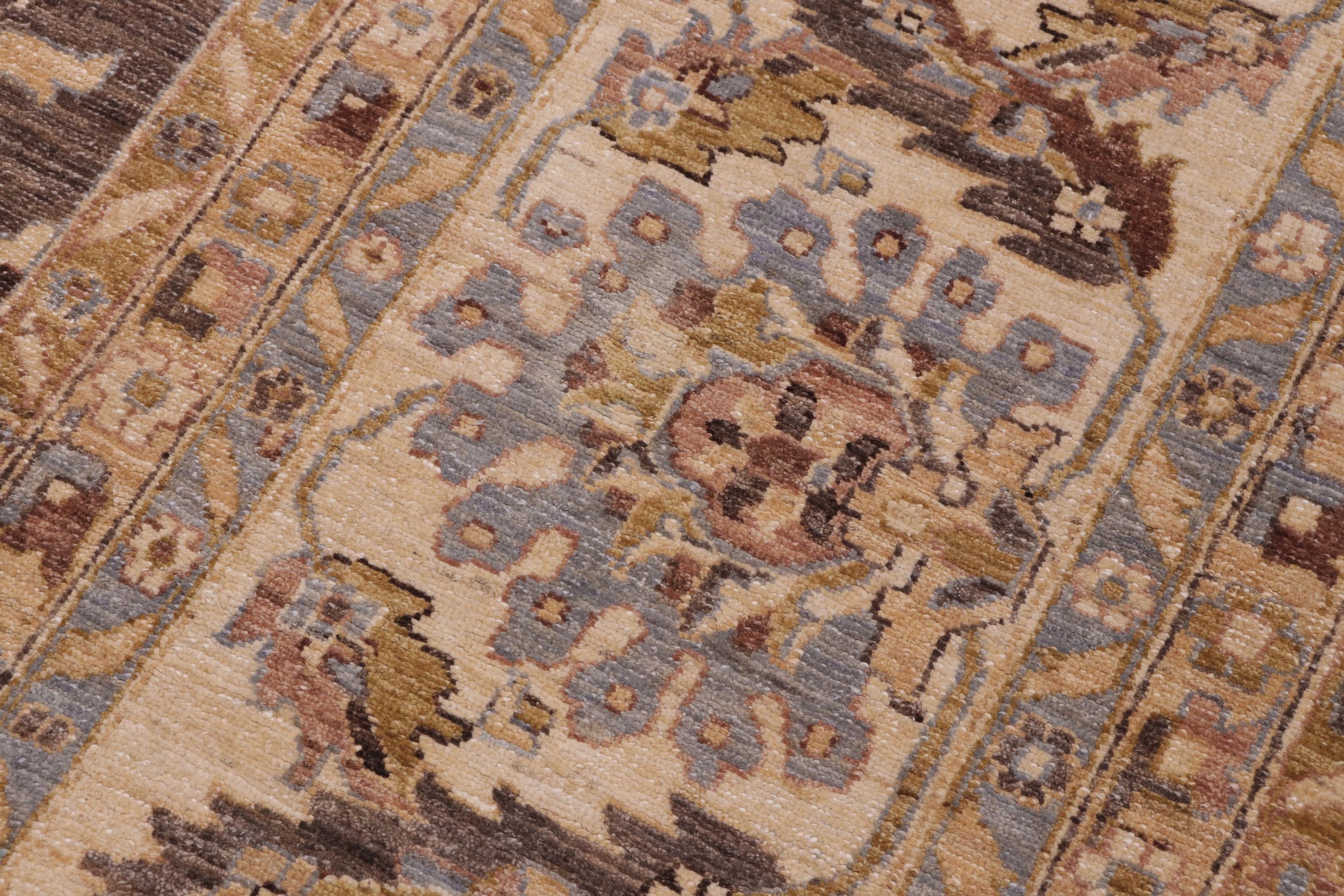 handmade Transitional Kafkaz Gray Lt. Tan Hand Knotted RECTANGLE 100% WOOL area rug 12' x 18'