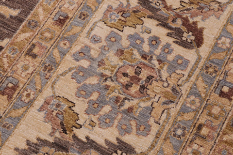 handmade Transitional Kafkaz Gray Lt. Tan Hand Knotted RECTANGLE 100% WOOL area rug 12' x 18'