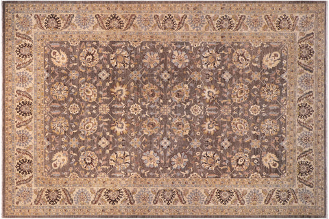 handmade Transitional Kafkaz Gray Lt. Tan Hand Knotted RECTANGLE 100% WOOL area rug 12' x 18'