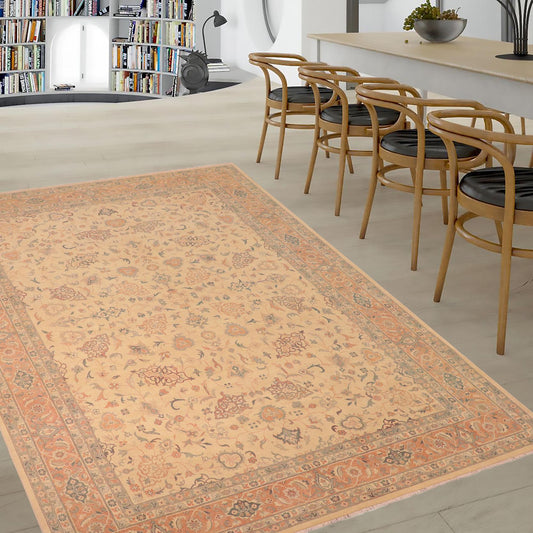 handmade Traditional Kafkaz Beige Brown Hand Knotted RECTANGLE 100% WOOL area rug 10x14